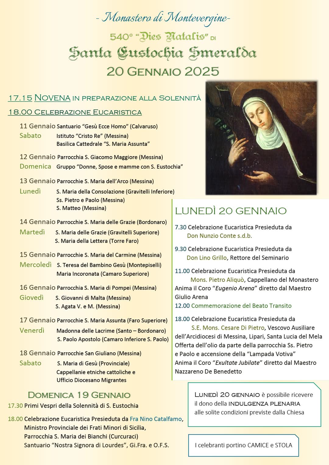 Vespro solennità S. Eustochia Esmeralda